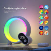 Creative Q Light Analog Sunrise Digital Display Alarm Clock Bluetooth Audio Intelligent Wake - up Q Colorful Atmosphere Light - Show Gadgets